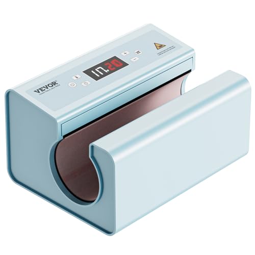 VEVOR Auto Tumbler Heat Press Machine, Automatic Rotation Full Print Mug Heat Press with Temp and Time Setting, Even Heating for 11-30oz Sublimation Tumblers, Mug, Cups (Light Blue) VEVOR