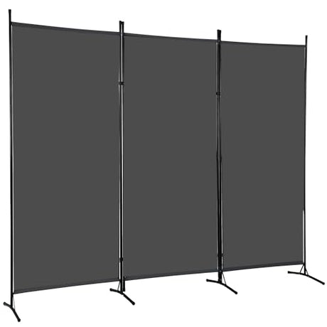 PayLessHere 3-Panel Folding Privacy Screen, 6 Ft Portable Room Divider for Separating Spaces,102" W x 70" H Freestanding Partition Room Panel,Grey PayLessHere