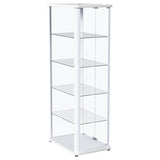 Coaster Home Furnishings Aero 5-Shelf Display Curio Cabinet with LED Lighting White Coaster Home Furnishings