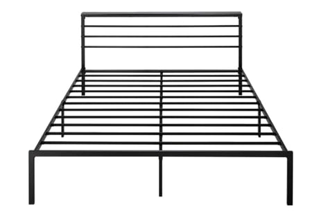 SHA CERLIN King Size Bed Frame with Headboard Shelf and Strong Metal Foundation, No Box Spring Needed, Black SHA CERLIN