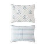 Martha Stewart - King Quilt Set, 100% Cotton Reversible Bedding Set, Incredibly Soft Feel for Year Round Comfort, 3 Piece Bed Set with Matching Pillowcases (Flower Block Print Blue) Martha Stewart