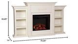 Bowery Hill Traditional Wood Electric Fireplace with Bookcases in Ivory BOWERY HILL
