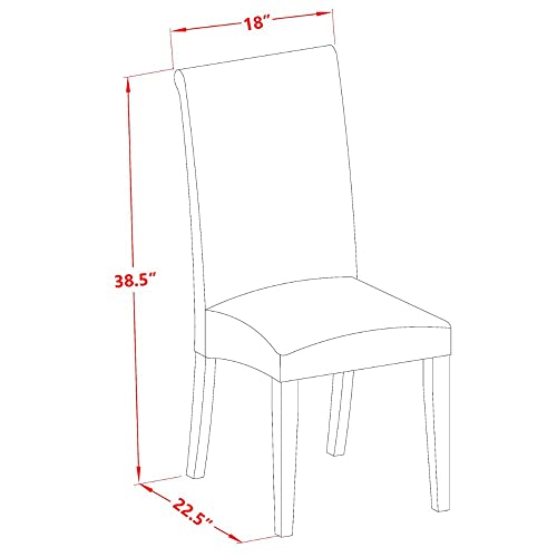 East West Furniture DOBA9-MAH-18 9 Piece Modern Dining Table Set Includes a Rectangle Wooden Table with Butterfly Leaf and 8 Brown Linen Linen Fabric Parson Chairs, 42x78 Inch, Mahogany East West Furniture
