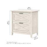 Bush Furniture Key West 2 Lateral File Cabinet | Document Storage for Home Office | Accent Chest with Drawers, Casual, Linen White Oak Bush Business Furniture