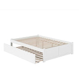 AFI Concord Queen Size Platform Bed with Footboard & Twin XL Trundle in White AFI