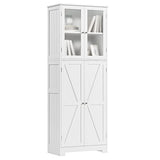 BOTLOG 67" Tall Versatile Storage Cabinet with Glass Doors for Kitchen, Bathroom, and Living Room BOTLOG