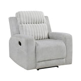 Lexicon Modern Recliner Chair for Living Room, Manual Wall Hugger Textured Microfiber Reclining Chair, Plush Corduroy Channel Seat Back, Manual Recliner, Light Gray Lexicon