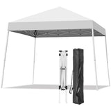 Oneofics Canopy Tent, 10X10 FT Pop Up Canopy Outdoor Instant Tent Slant Legs with Carrying Bag, Portable Gazebo Shelter for Patio Deck Garden and Beach - 8X8 FT Canopy Cover (White) Oneofics