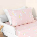 Salt Earth 100% Cotton 210TC Kids Bedsheet, Twin Sheets Set for Toddler Bed, 3 Piece Bedding Set Including Flat Sheet, Fitted Sheet, and Pillowcase, Themed Cute Sheets for Playful Kids Bed(Rainbow) Salt Earth