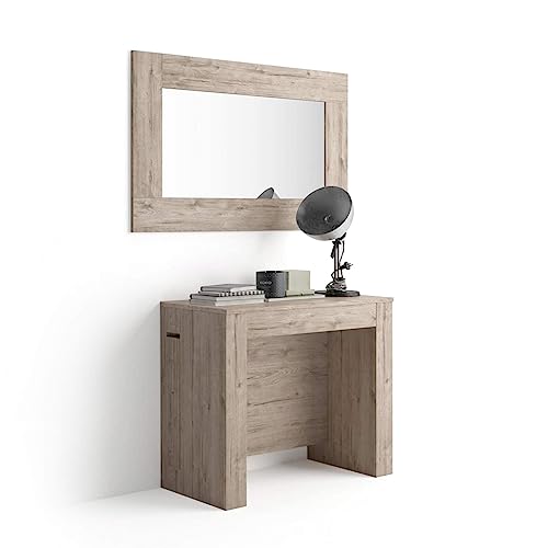 Mobili Fiver, Easy, Extendable Console Table with Extension Leaves Holder, Oak, Made in Italy Mobili Fiver