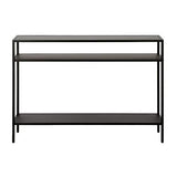 Henn&Hart 42" Wide Rectangular Console Table with Metal Shelves in Blackened Bronze, Entryway Table, Accent Table for Living Room, Hallway Henn&Hart