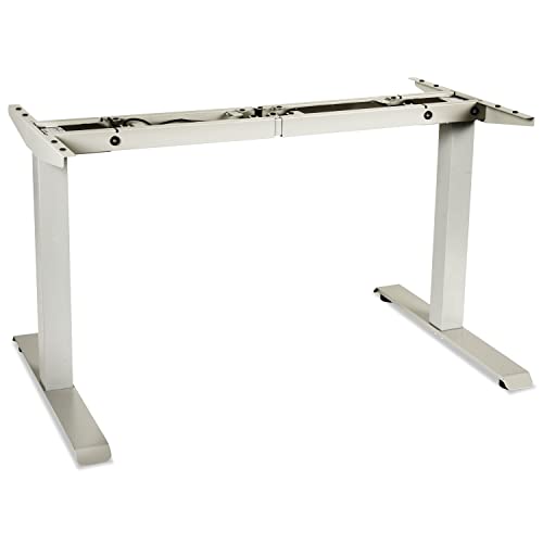 Alera 2-Stage Electric Adjustable Table Base, 48 to 72w x 24 to 36d x 27.5 to 47.2h, Gray Alera