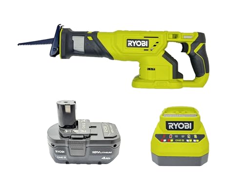 Ryobi 18-Volt Cordless Reciprocating Saw Kit with a 4Ah Battery and Charger (No Retail Packaging, Bulk Packaged) RYOBI