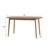 Walker Edison Mid Century Solid Wood Oval Extension Dining Table with Hairpin Legs and Removable Leaf, 60 Inch, Caramel Walker Edison