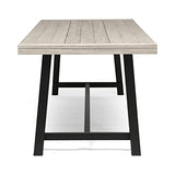 GDFStudio Outdoor Eight Seater Iron Dining Table, Light Gray and Black Finish GDFStudio