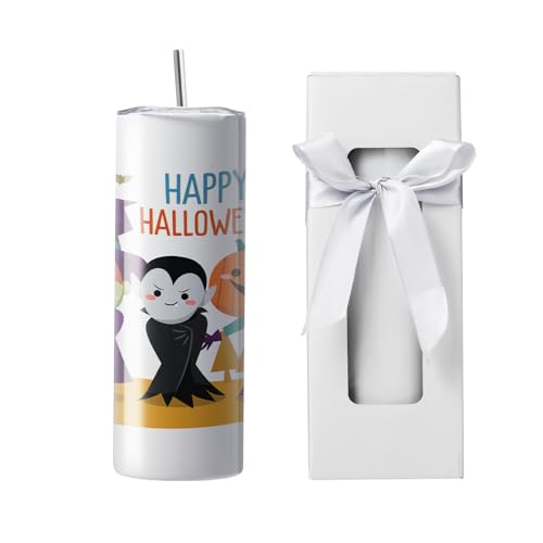 VEVOR 8 Pack Sublimation Tumblers 20 Oz Skinny Straight, Stainless Steel Sublimation Tumblers Blank, Stainless Steel Double Wall Tumbler for Heat Transfer Customized Gifts with Lid and Straw, Gift Box VEVOR