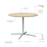 Bush Business Furniture 42-inch Round Conference Table with Metal Base, Circular Meeting Room Desk for 4 Users, Natural Elm Bush Furniture