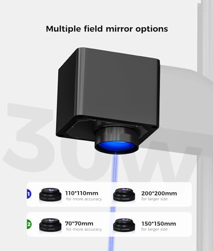 𝗖𝗼𝗺𝗠𝗮𝗿𝗸𝗲𝗿 20W Fiber Laser Engraver with Rotary Axis and 2 Lens,Compatible with Lightburn Laser Marking Machine,Laser Engraving Machine for Metal,Tag,Jewelry - WoodArtSupply