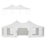 Outdoor Party Tent 20 X 15 FT White Party Tents for Parties with 2 Doors and 6 Removable Sidewalls Wedding Tents Double Pointed Top Design Heavy Duty Canopy for Weddings Backyard Events RocVanc