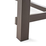 Great Deal Furniture Beau Outdoor Eight Seater Wooden Dining Table, Teak and Rustic Metal Finish Great Deal Furniture