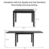 Grand patio 7-Piece Outdoor Dining Set for 6 with 1 Rectangle Expandable Table for 4-6 Person, Metal Woven Wicker Fixed Patio Chairs with Thickened Cushions for Yard, Poolside, Deck (Natural) Grand patio