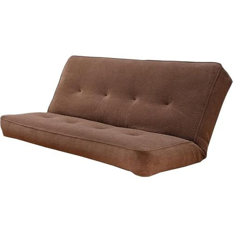 Pemberly Row 8" Full Size Spring Futon Mattress Replacement, Linen Fabric Sleeper Sofa Bed Mattress, Marmont Thunder Mocha Brown-Frame Not Included Pemberly Row