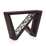 HOMES: Inside + Out Naomi Modern Decorative Accent LED Console Table with W-Shaped Legs and Remote, Wood Entryway Furniture for Living Room, Hallway, Entrance, Small Spaces, Black HOMES: INSIDE + OUT