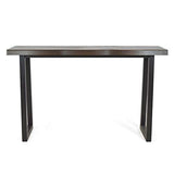 Jennings Solid Wood Live Edge Sofa Bar Table in Cherry and Ebony Finish Steve Silver