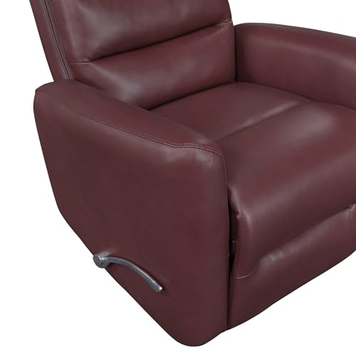 Lexicon Swivel Glider Recliner Chair, Comfy Nursery Glider, Faux Leather Recliner, Manual Reclining Chair for Living Room/Office/Apartment, Red Lexicon