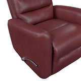 Lexicon Swivel Glider Recliner Chair, Comfy Nursery Glider, Faux Leather Recliner, Manual Reclining Chair for Living Room/Office/Apartment, Red Lexicon