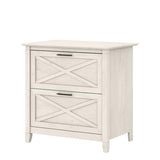Bush Furniture Key West 2 Lateral File Cabinet | Document Storage for Home Office | Accent Chest with Drawers, Casual, Linen White Oak Bush Business Furniture