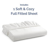 Full Fitted Bed Sheet - Bottom Single Fitted Sheet Only - Ultra-Soft Hotel Luxury Bedding w/ 8-16 Inch Deep Pockets - Breathable, Cooling & Wrinkle Free - Easy-Care, Fade & Shrink Resistant - White CGK Unlimited