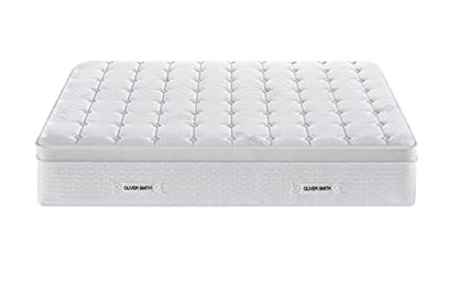 Oliver & Smith Twin Mattress- 14 Inch Hybrid Twin Size Mattress with Pocketed Coil Spring with High Density & Comfort Cold Foam- Eco-Friendly, Breathable Mattress Twin Size- Firm Mattress