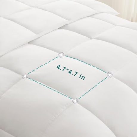 ACCURATEX King Duvet Insert Comforter,100% Cotton 400GSM Thick Fluffy Down Alternative Comforter,Breathable Soft White Hotel Bed Duvet Insert with Corner Tabs (104''x90'') ACCURATEX