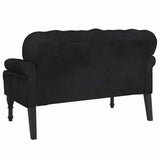 vidaXL 47" W Small Loveseat, Velvet Chesterfield Sofa with Button Tufting & Rolled Armrests for Small Spaces, 2 Seater Couch for Living Room & Bedroom, Black vidaXL