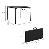 Cosco XL 38.5" Resin Fold-in-Half Card Table, Black, Wheelchair Accessible, Lightweight, Pinch-Free Locking System Cosco