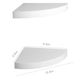AHDECOR White Corner Wall Shelf, Wall Mounted Wood Corner Shelves, Set of 2 AHDECOR