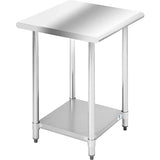 Stainless Steel Work Table Kitchen Work Table Scratch Resistent Commercial Work Table Metal Table with Adjustable Table Foot for Kitchen Home Restaurant (24Wx24L) FDW