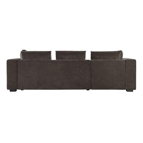 Ball & Cast Modular L-Shaped Sectional Sofa with Storage - 93.8" Chenille Fabric Couch, Deep Seating & Matching Pillows, Modern Living Room Furniture,Brown Ball & Cast