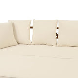 KEIKI 78.5" Outdoor Patio Sofa Bed Acacia Wood Frame Convertible Couch Daybed with Cushion & Pillow for Courtyard KEIKI