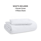 Bedsure Duvet Cover Twin/Twin XL Size - 2 Pieces Prewashed Cotton-Like Polyester Extra Soft Bedding Set, Includes 1 Twin Duvet Cover 68''x90'' with Zipper Closure & 1 Pillow Sham, White, No Comforter Bedsure