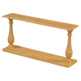 Merax Vintage Console Table with Pine Veneer and Elegance Vase-Leg Design, Sofa Table with Double-Layer Storage for Living Room, Study Room, Entryway Bedroom, Natural Merax
