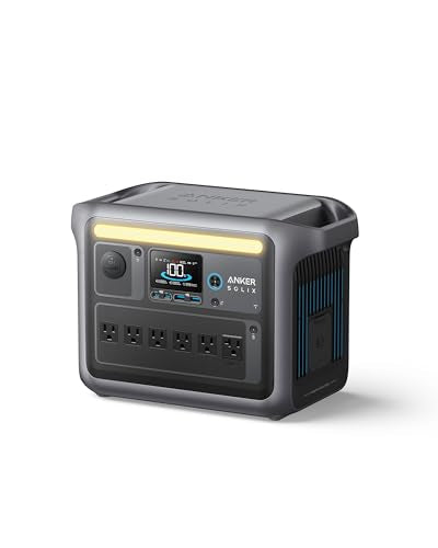 Anker SOLIX C1000 Portable Power Station, 1800W (Peak 2400W) Solar Generator, Full Charge in 58 Min, 1056wh LiFePO4 Battery for Home Backup, Power Outages, and Outdoor Camping (Optional Solar - WoodArtSupply