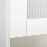 HODEDAH IMPORT Tall Standing Kitchen Cabinet with Top and Bottom Enclosed Cabinet Space, 1-Drawer, Large Open Space for Microwave in White Hodedah