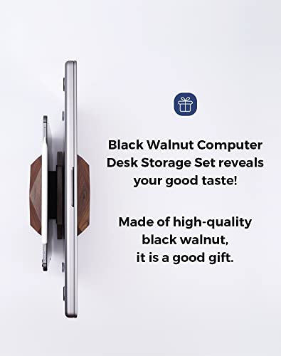 Nuvograin Dual Laptop Holder Vertical Laptop Stand, 2 Slots MacBook Stand Wood,Wooden Laptop Stand,Vertical Laptop Holder for Desk, Widen Dock Fits All MacBook/Surface pro Nuvograin