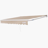 VEVOR Manual Retractable Awning, 12 x 10 ft Outdoor Patio Awning Retractable Sun Shade, Patio Door Window Water-Resistant Polyester Awning Sunshade Shelter with Crank Handle for Balcony, Backyard VEVOR