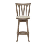 Hillsdale 29.5" Savana Wood Swival Bar Height Stool, Brown Gray Hillsdale