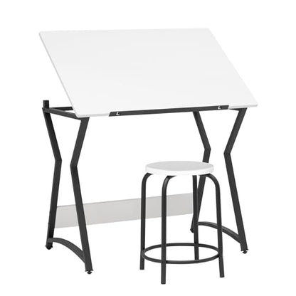 SD STUDIO DESIGNS Hourglass Craft Drafting Table, Charcoal/White - WoodArtSupply