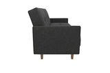 DHP Andora 76 Inch Futon Sofa Bed, Modern Upholstered Couch Sleeper with Button Tufted Back and Seat, Grey DHP