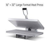 16x32 Large Format Manual Heat Press Machine 110V 2600W, Heavy-Duty Professional High Pressure Heat Transfer for T-Shirts Mouse Pads License Plates, Sublimation, Htv, and More (Grey) Impels